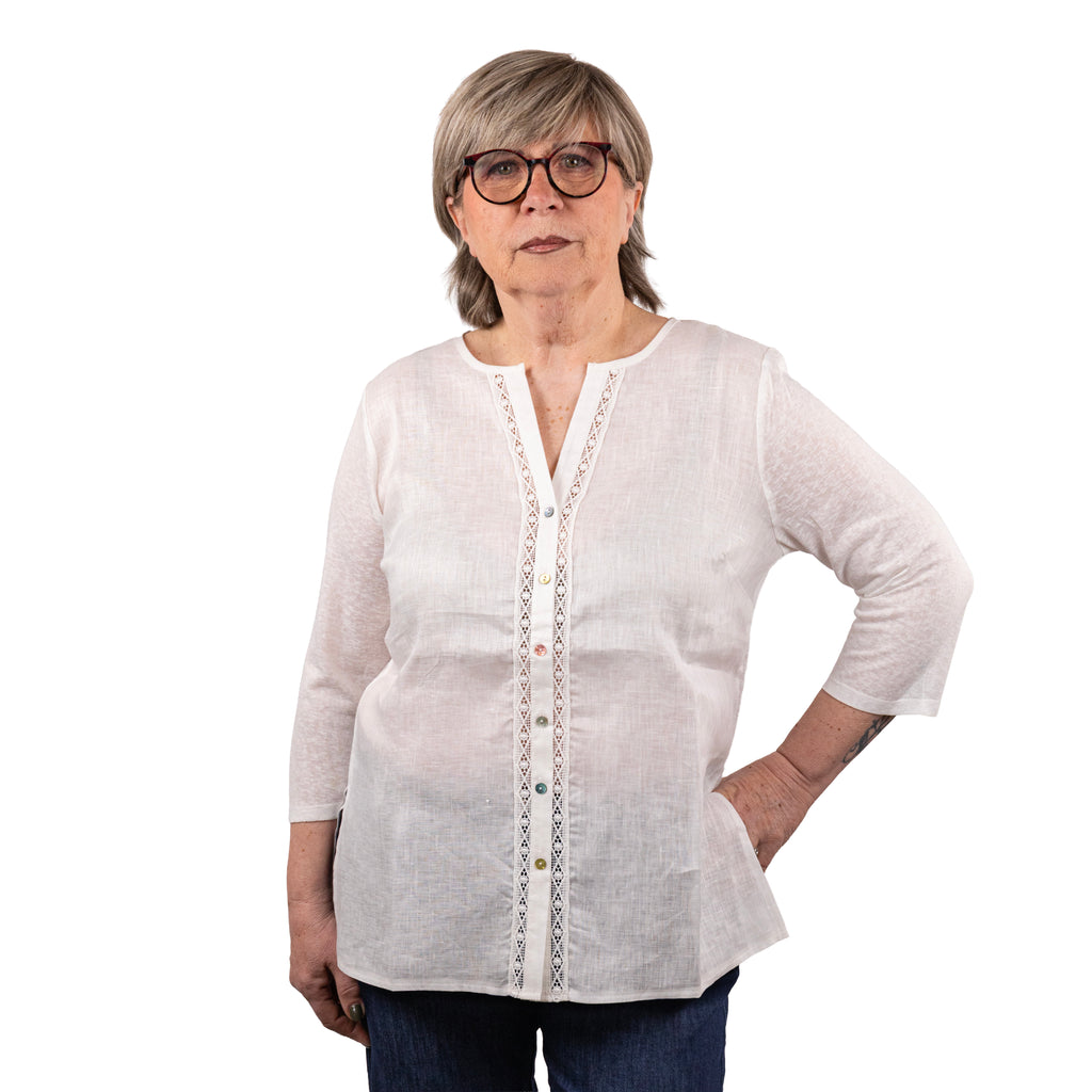 Anis Camicia M3/4 con Passamaneria Lino