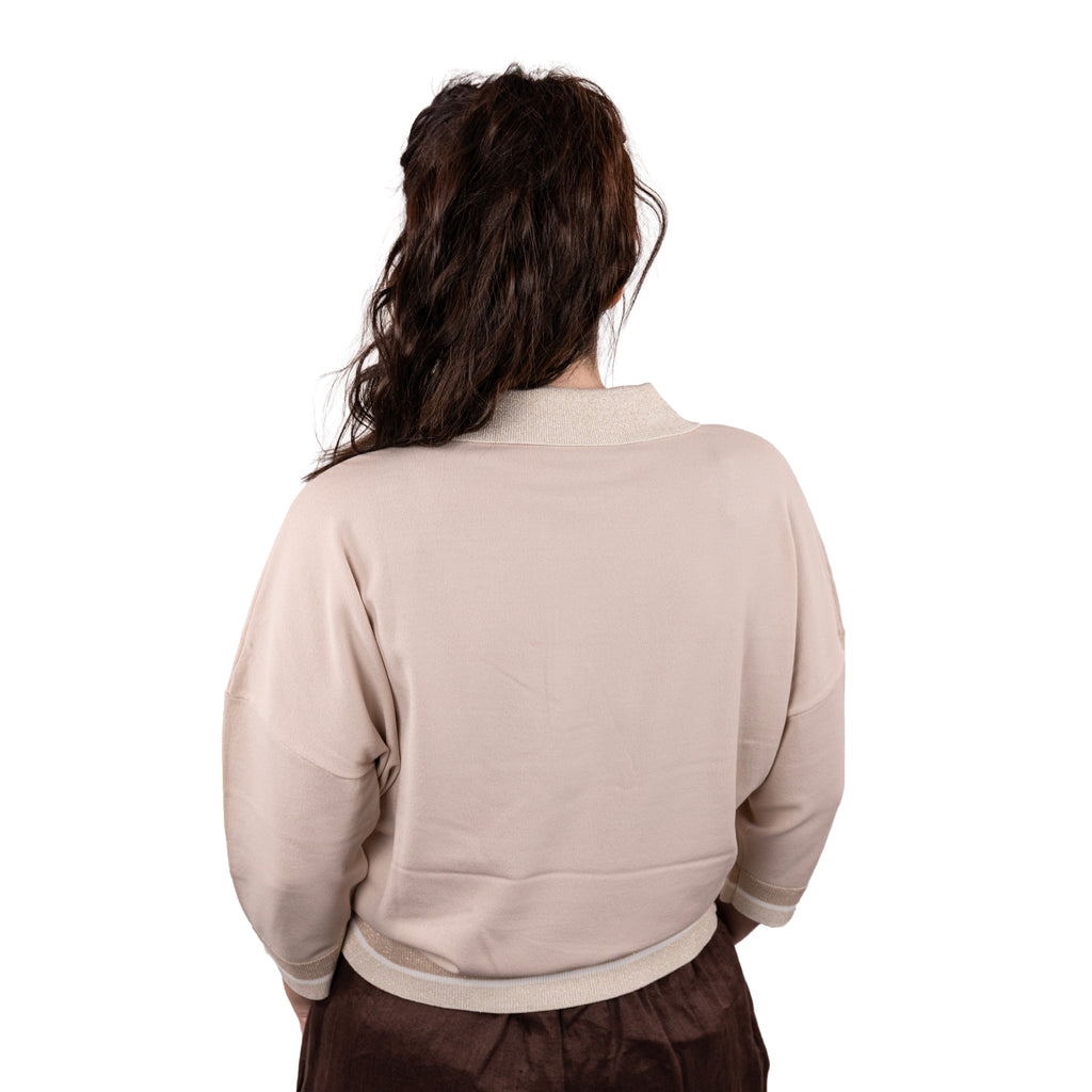 Anis Polo M3/4 Motivo Righe Lurex