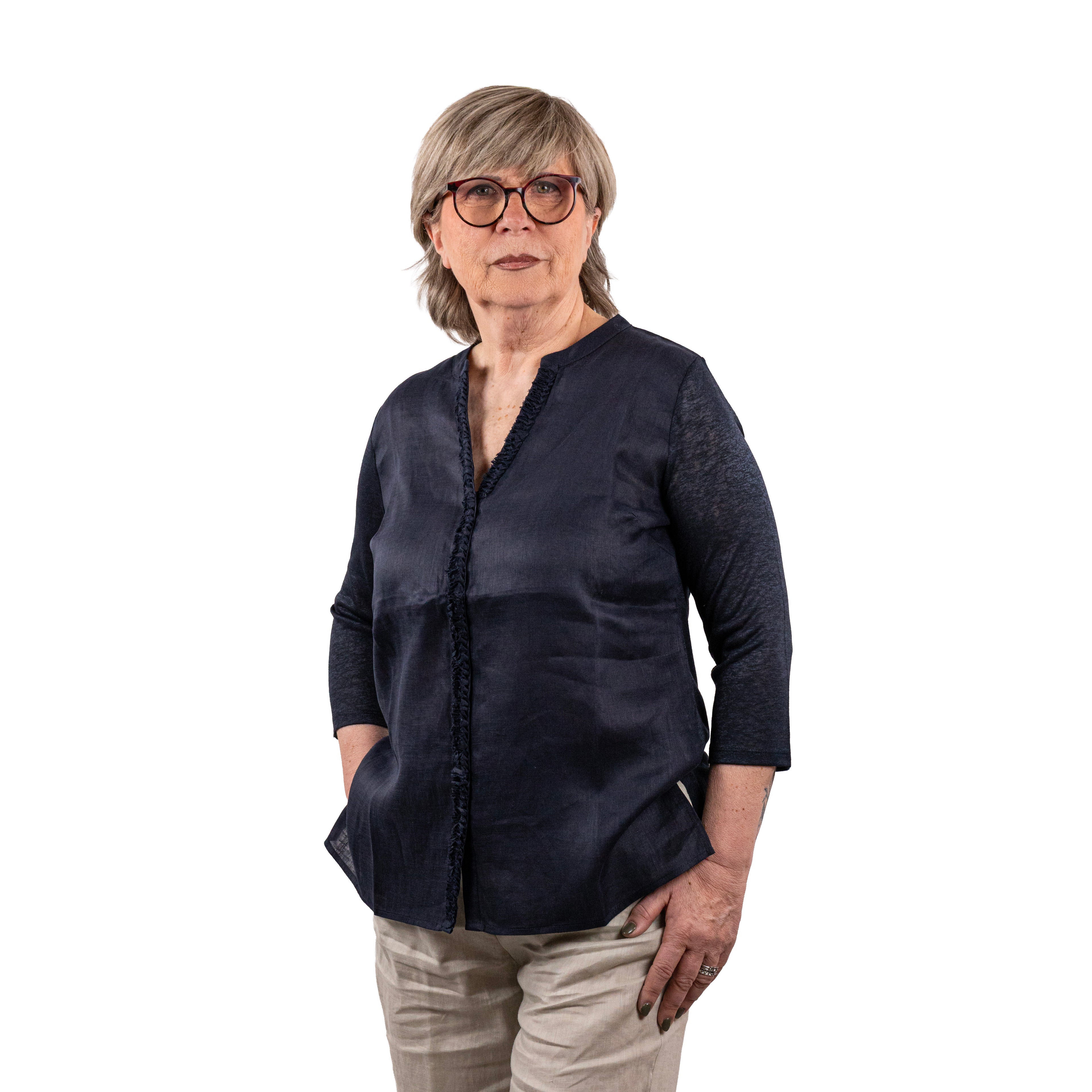 Anis Camicia Serafino M3/4 Ricamo Passamaneria