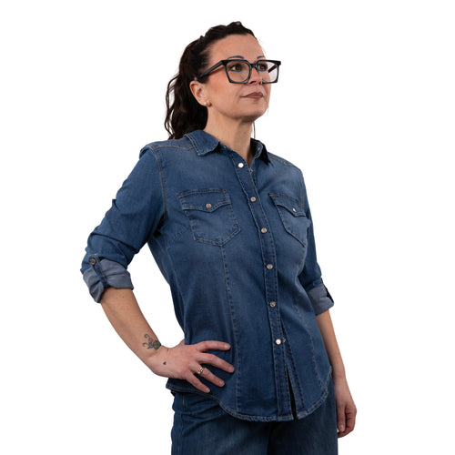 Chiara Dalba Camicia Jeans Sciancrata