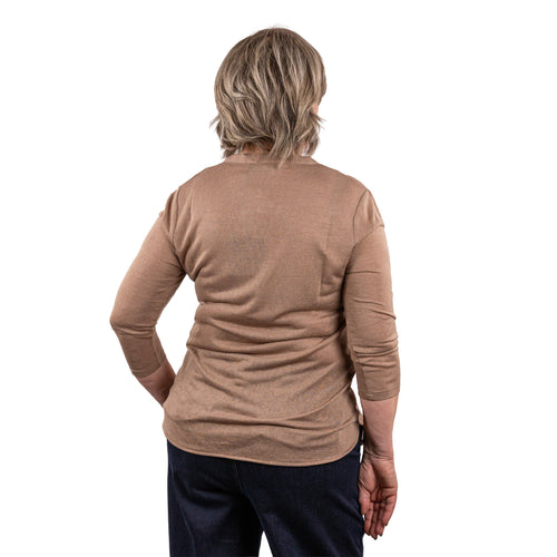 Anis Camicia con Collo a Coreana inserti fiori di lino