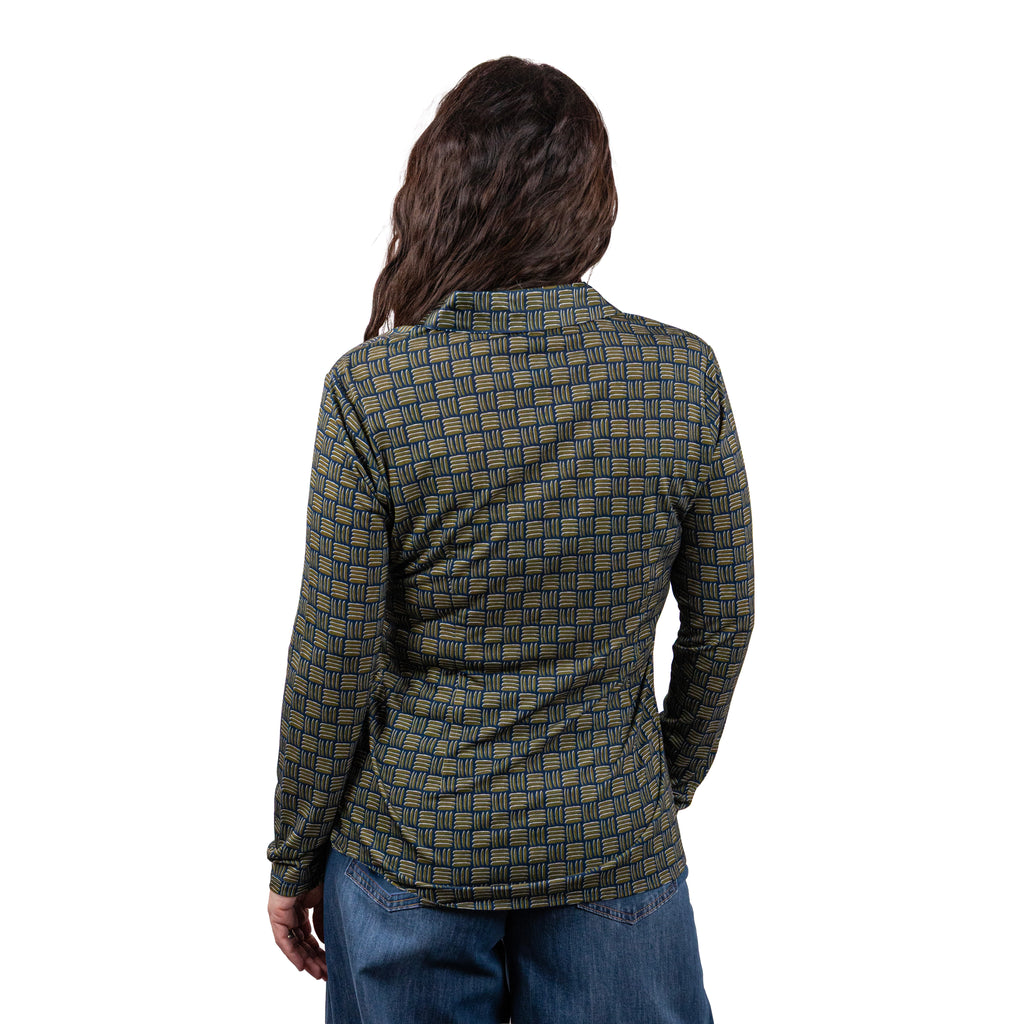 Camicia in fantasia con maniche in maglina