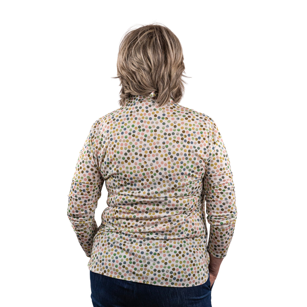 Camicia in fantasia con maniche in maglina