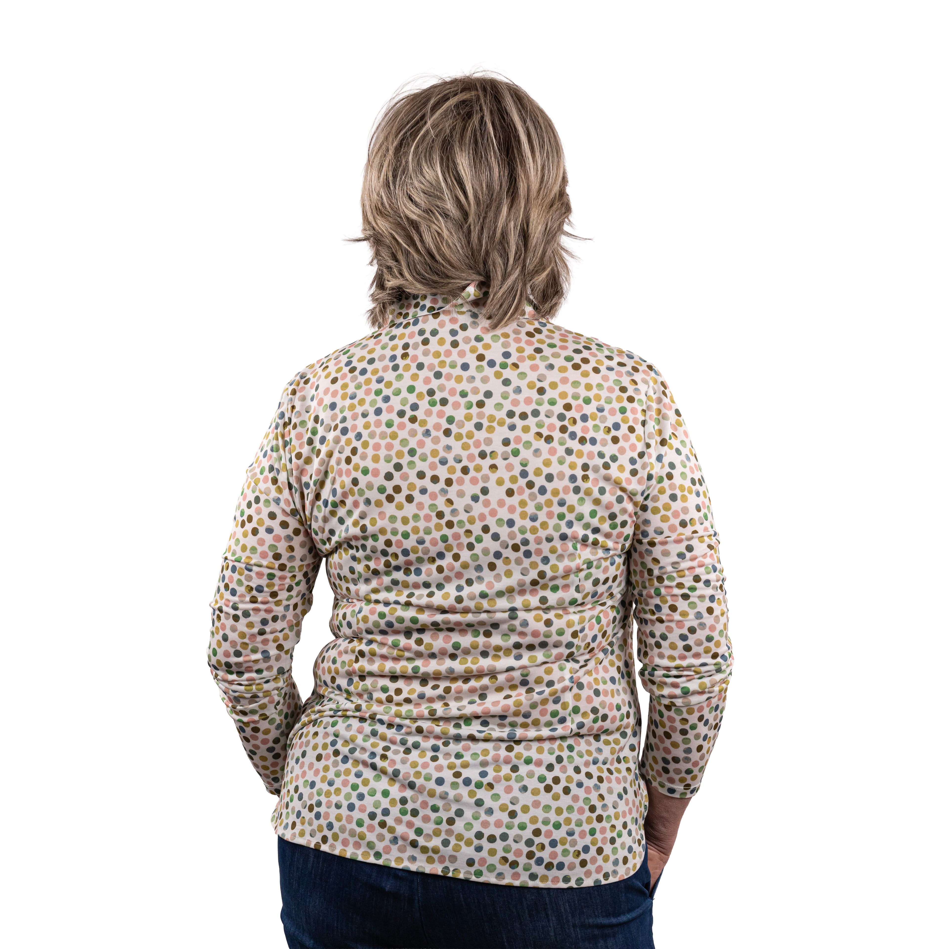 Camicia in fantasia con maniche in maglina