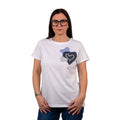 Elisabetta Minelli Maglia a Mezza Manica Bianca con Cuore in Jeans