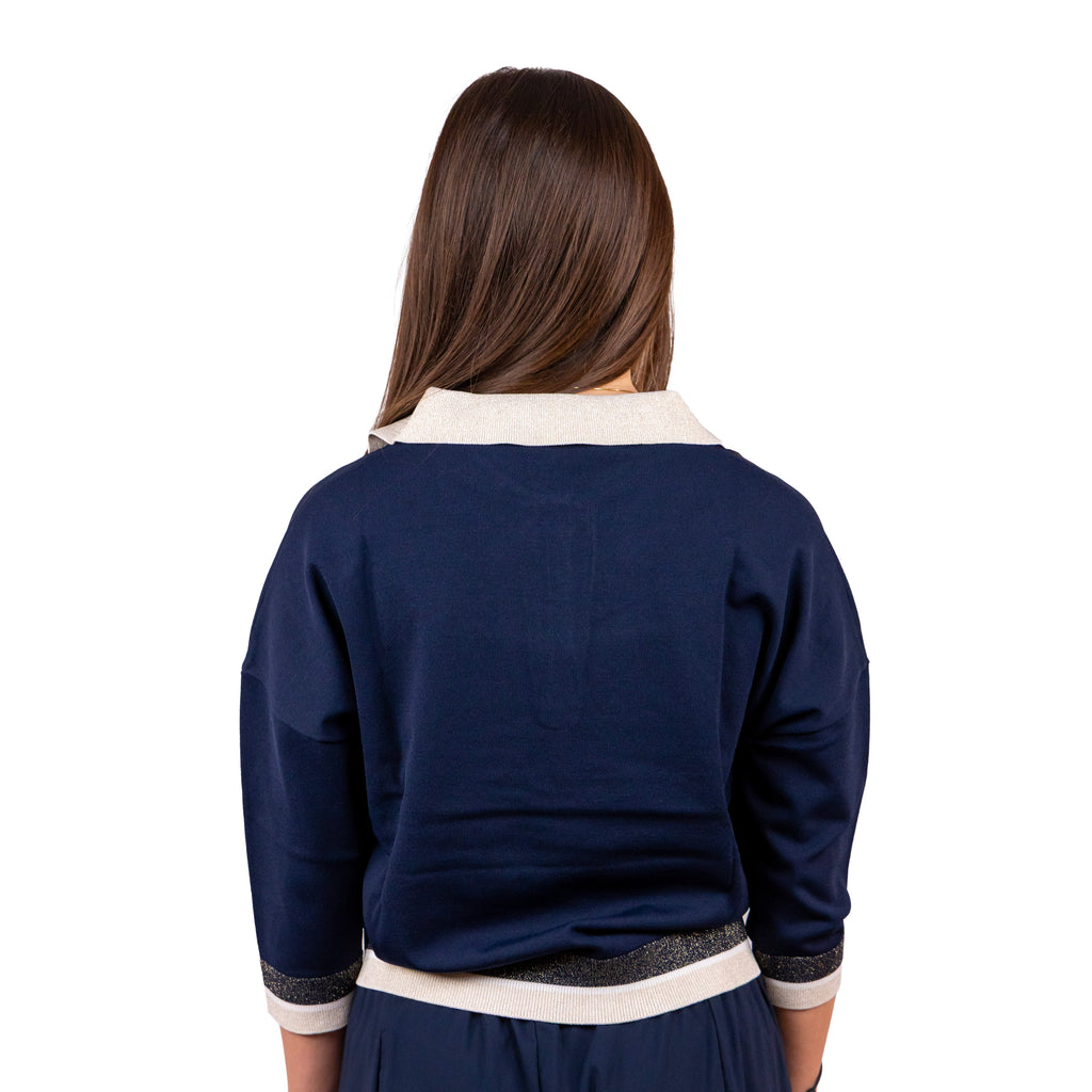 Anis Polo M3/4 Motivo Righe Lurex