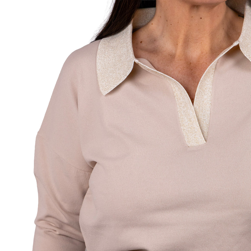 Anis Polo M3/4 Motivo Righe Lurex