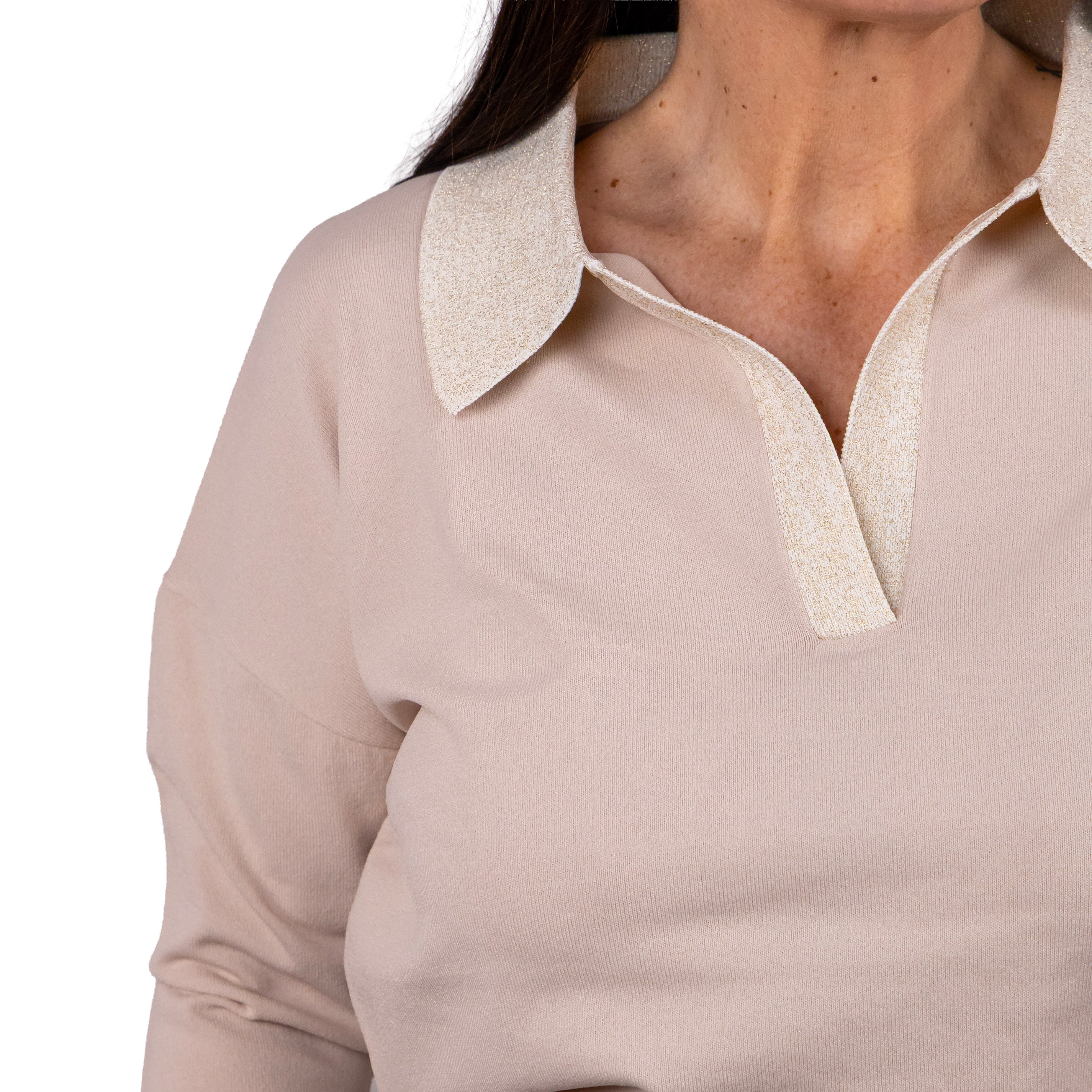 Anis Polo M3/4 Motivo Righe Lurex