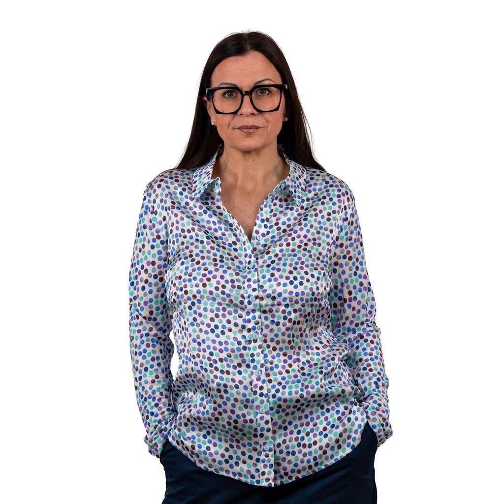 Camicia in fantasia con maniche in maglina