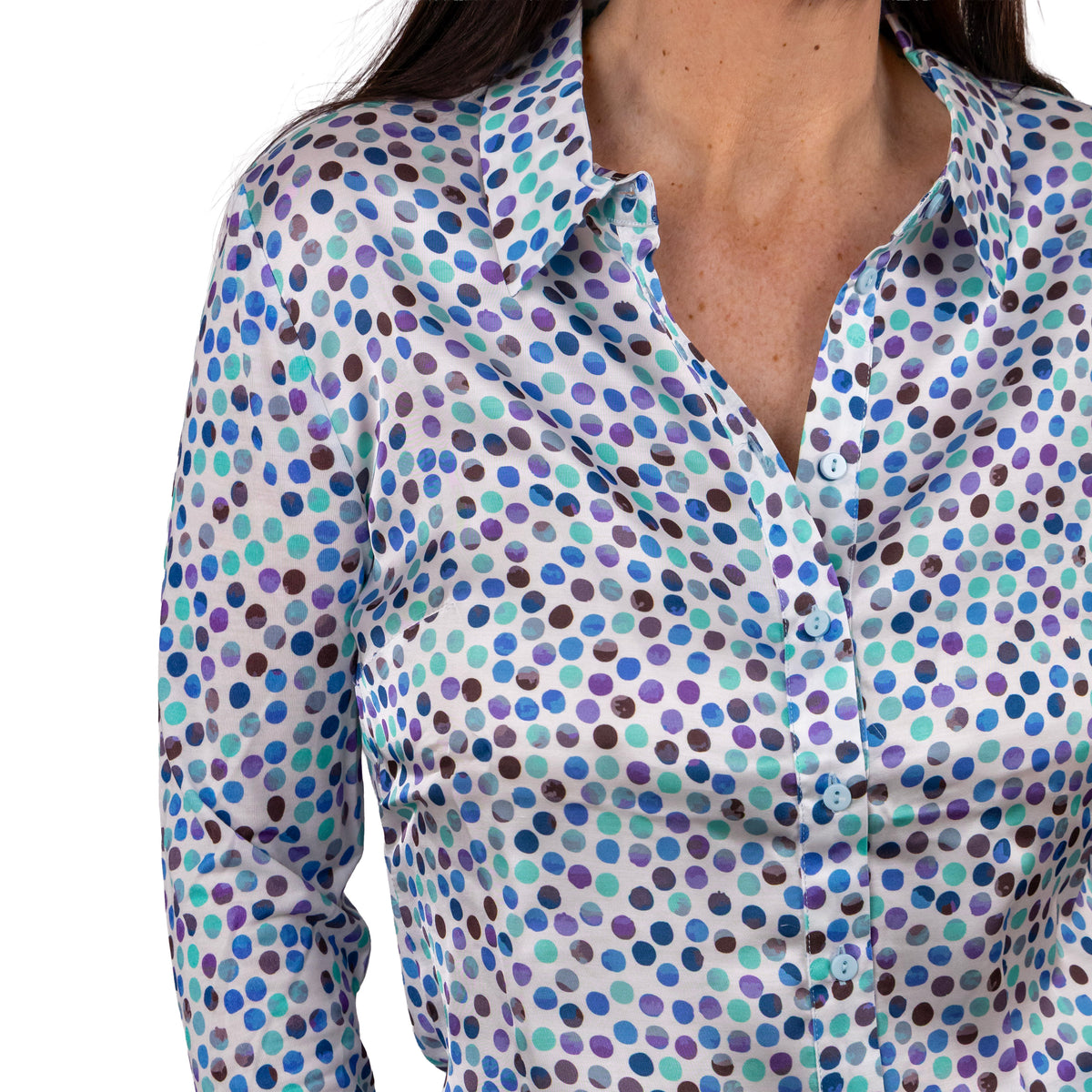 Camicia in fantasia con maniche in maglina