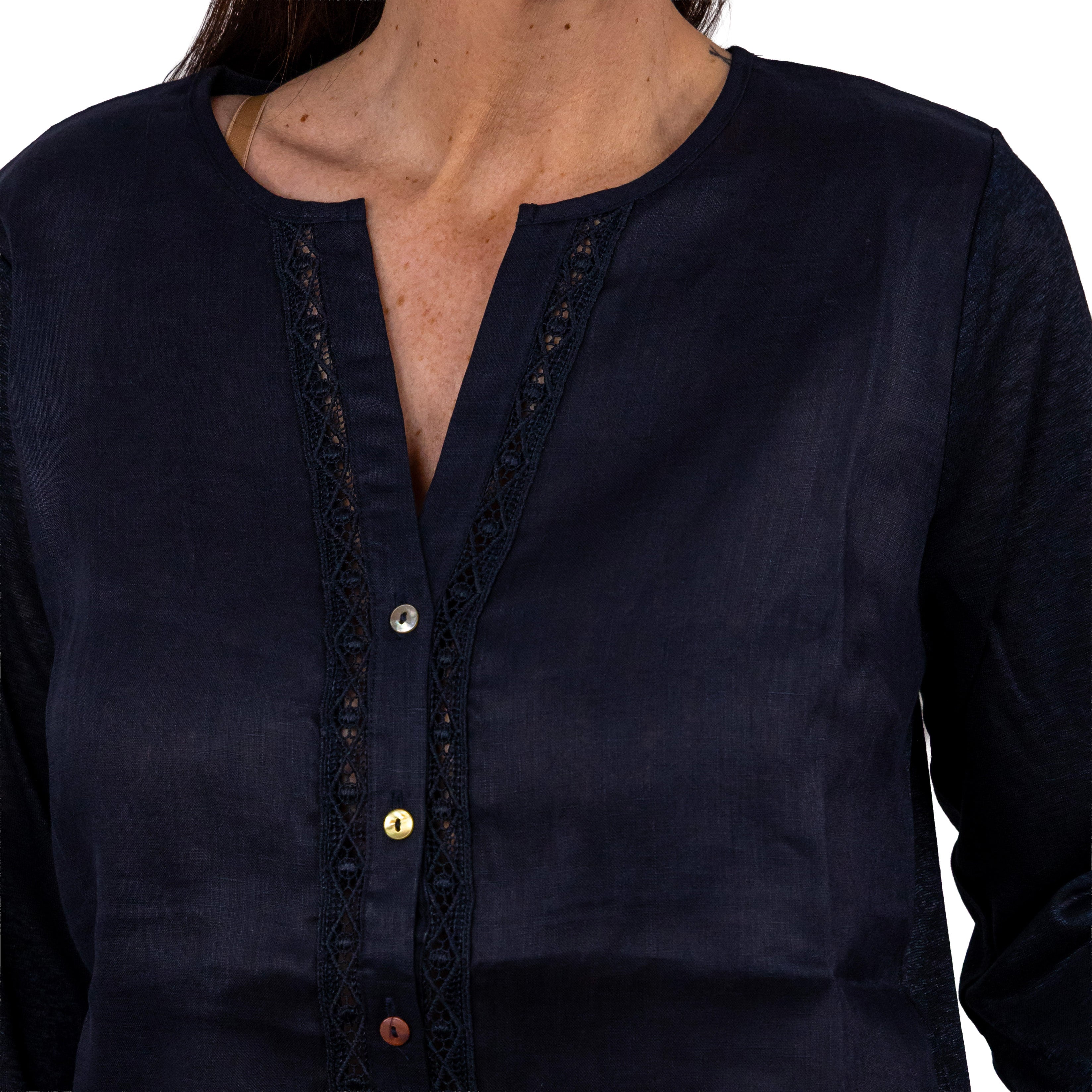 Anis Camicia M3/4 con Passamaneria Lino