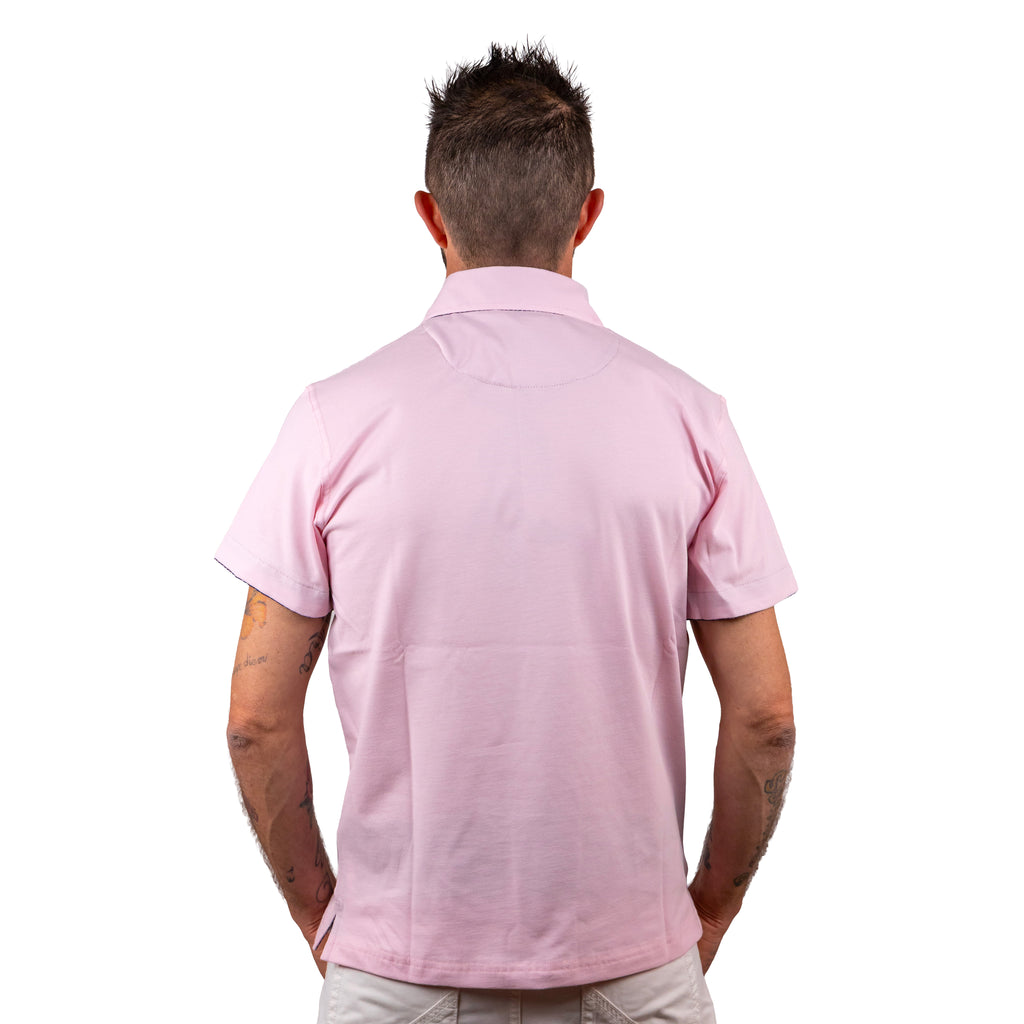 Maglia elasticizzata con collo a camicia