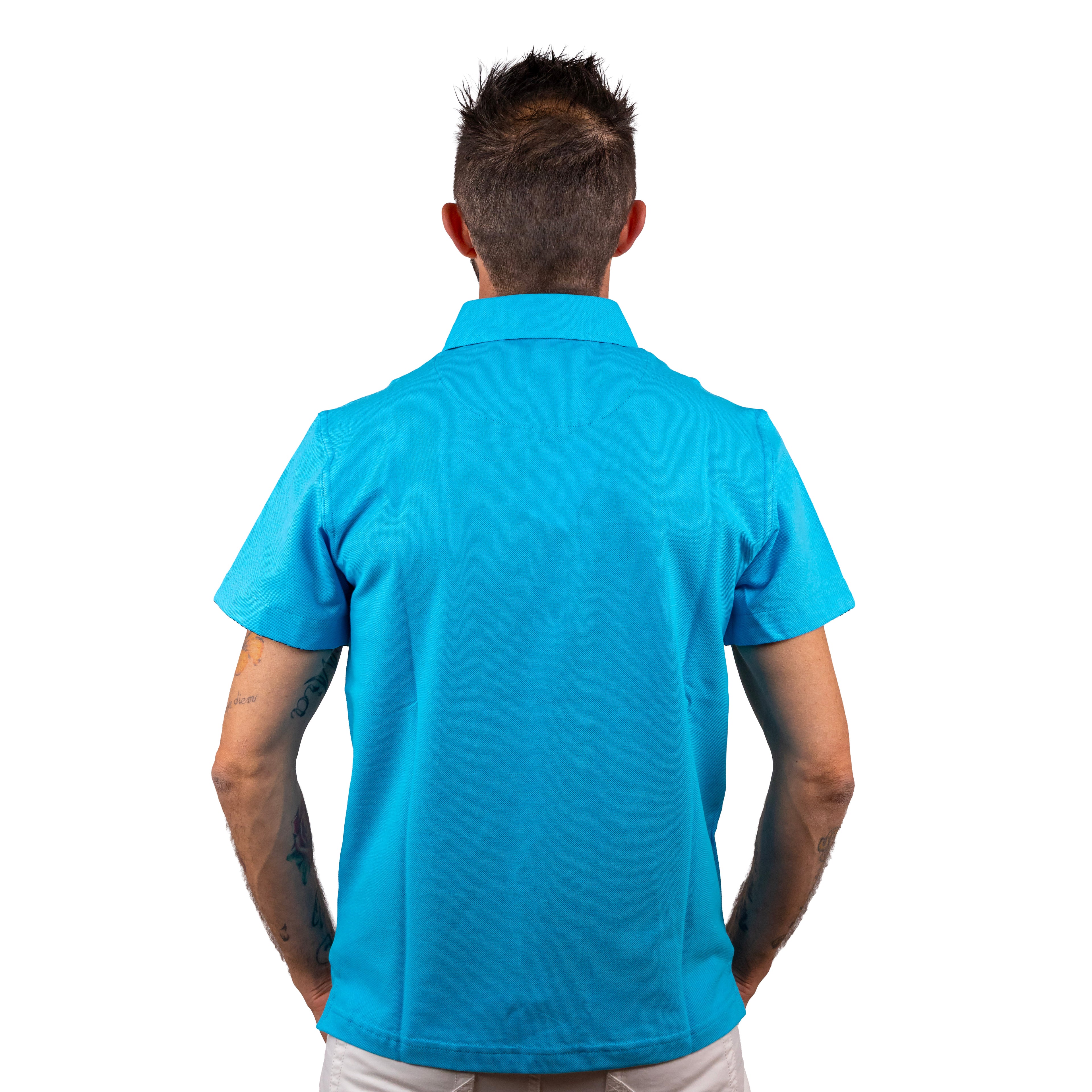 Maglia elasticizzata con collo a camicia