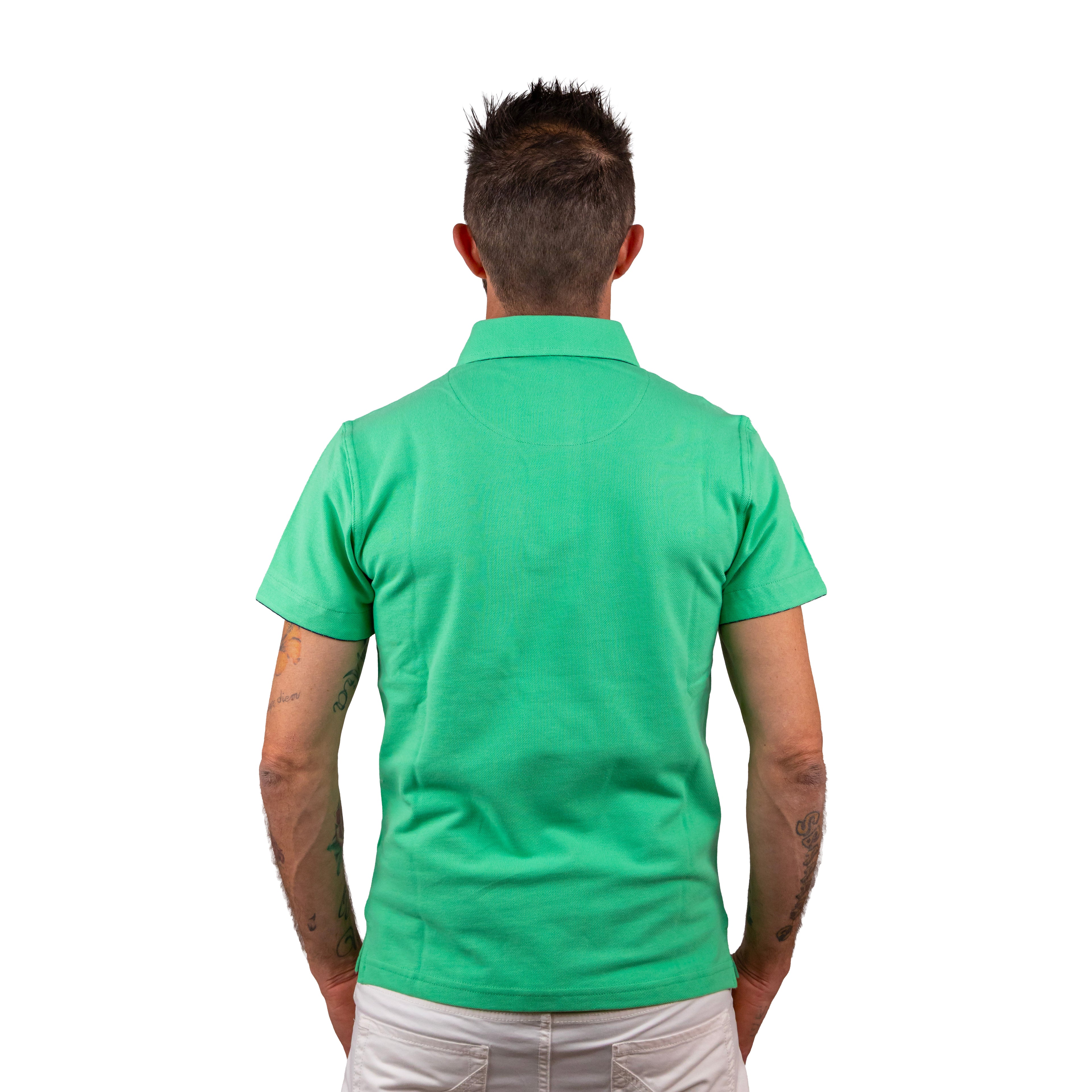 Maglia elasticizzata con collo a camicia