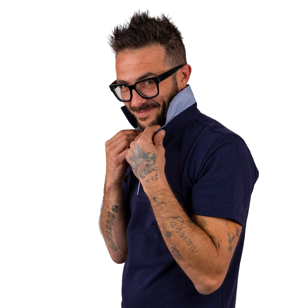 Maglia con colletto a camicia