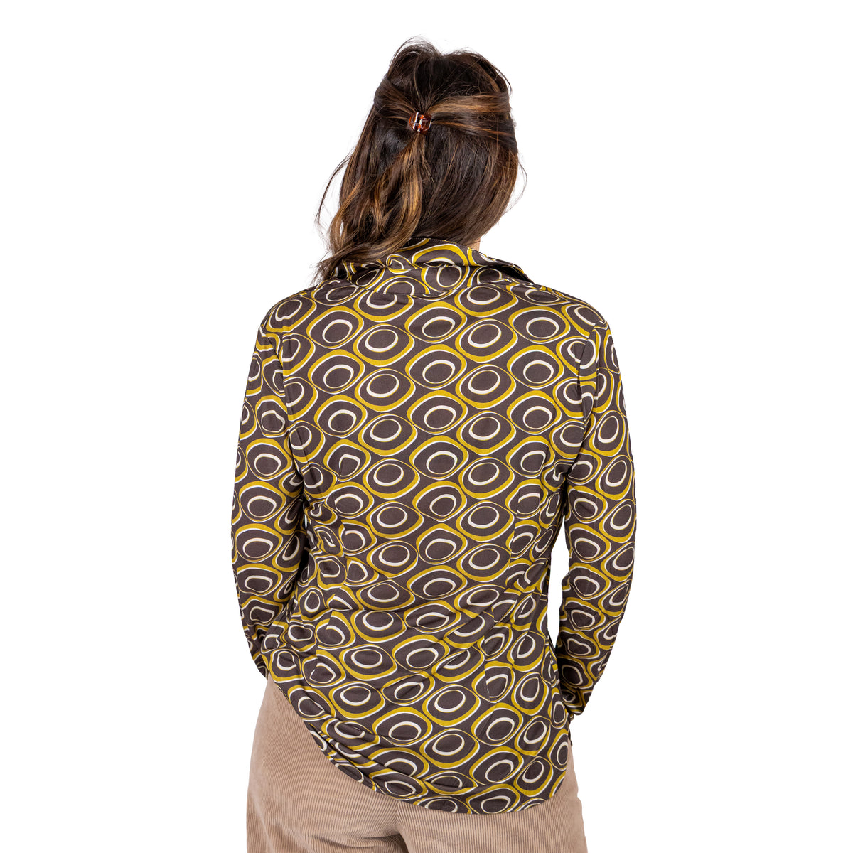 Camicia Stampata con Maniche e Retro in Maglia