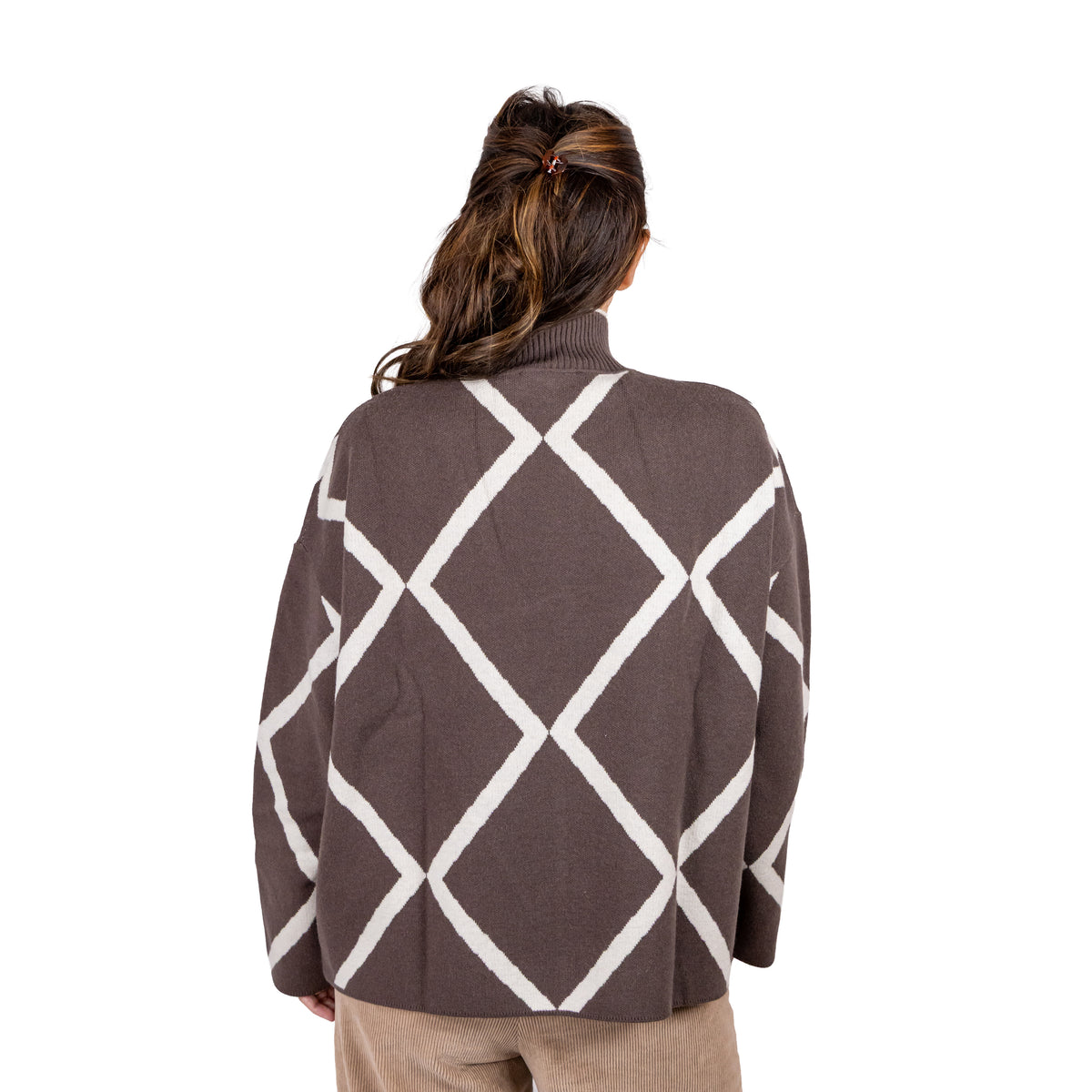 Maglioncino Collo Alto Jacquard Multicolor