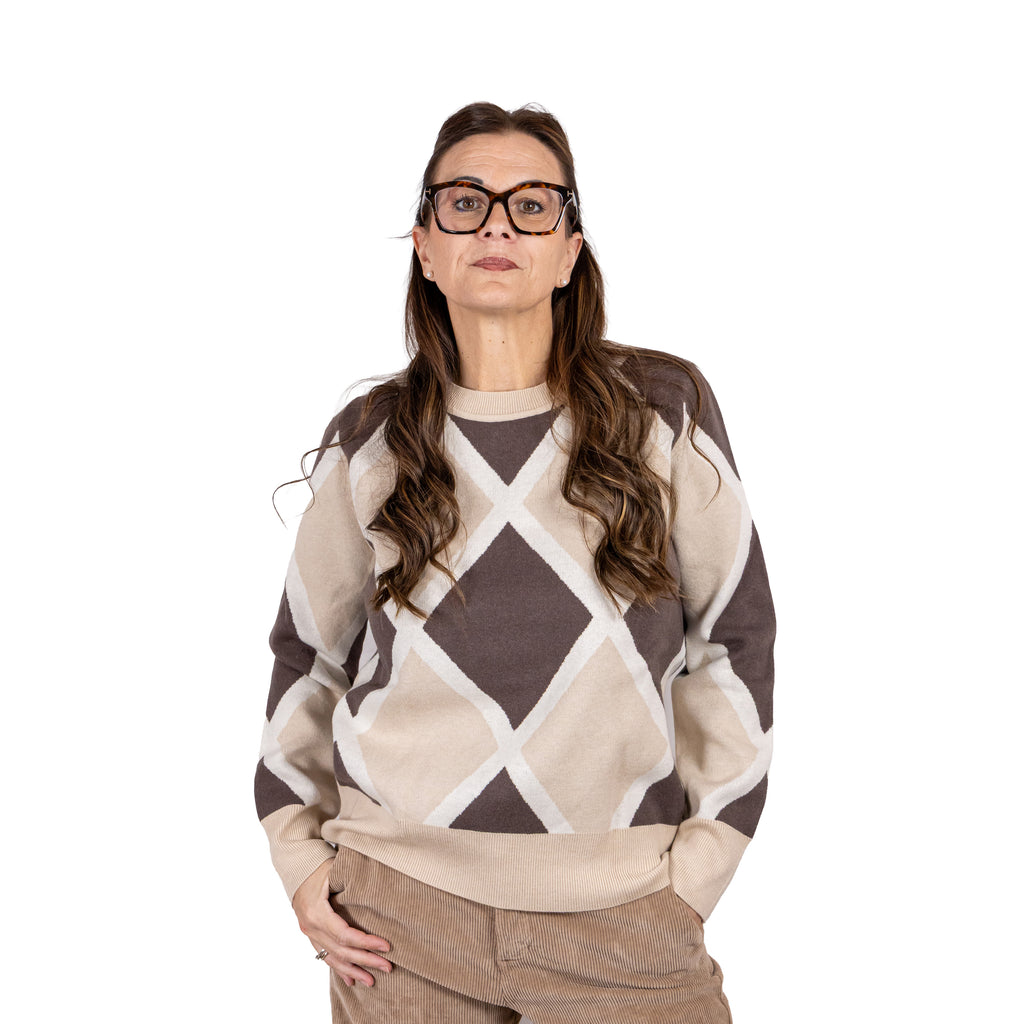 Girocollo Jacquard a Rombi