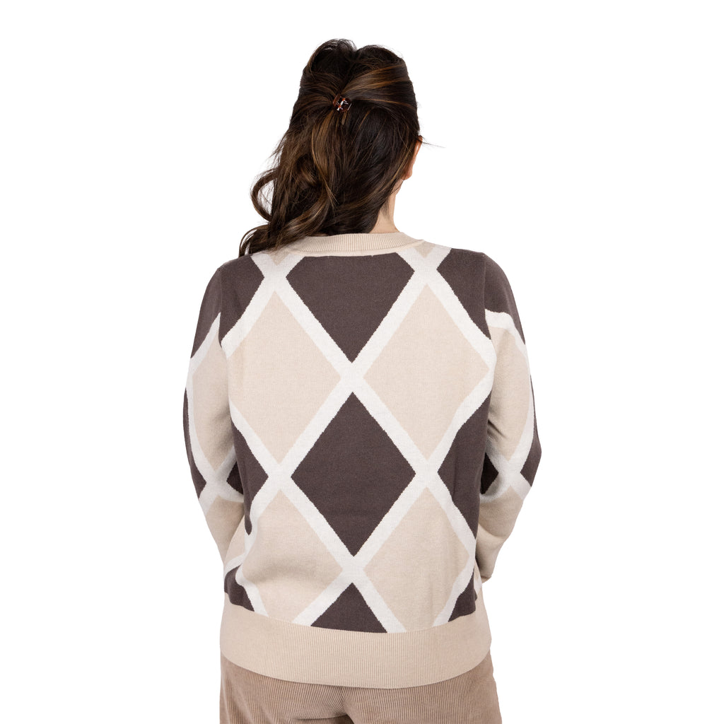 Girocollo Jacquard a Rombi