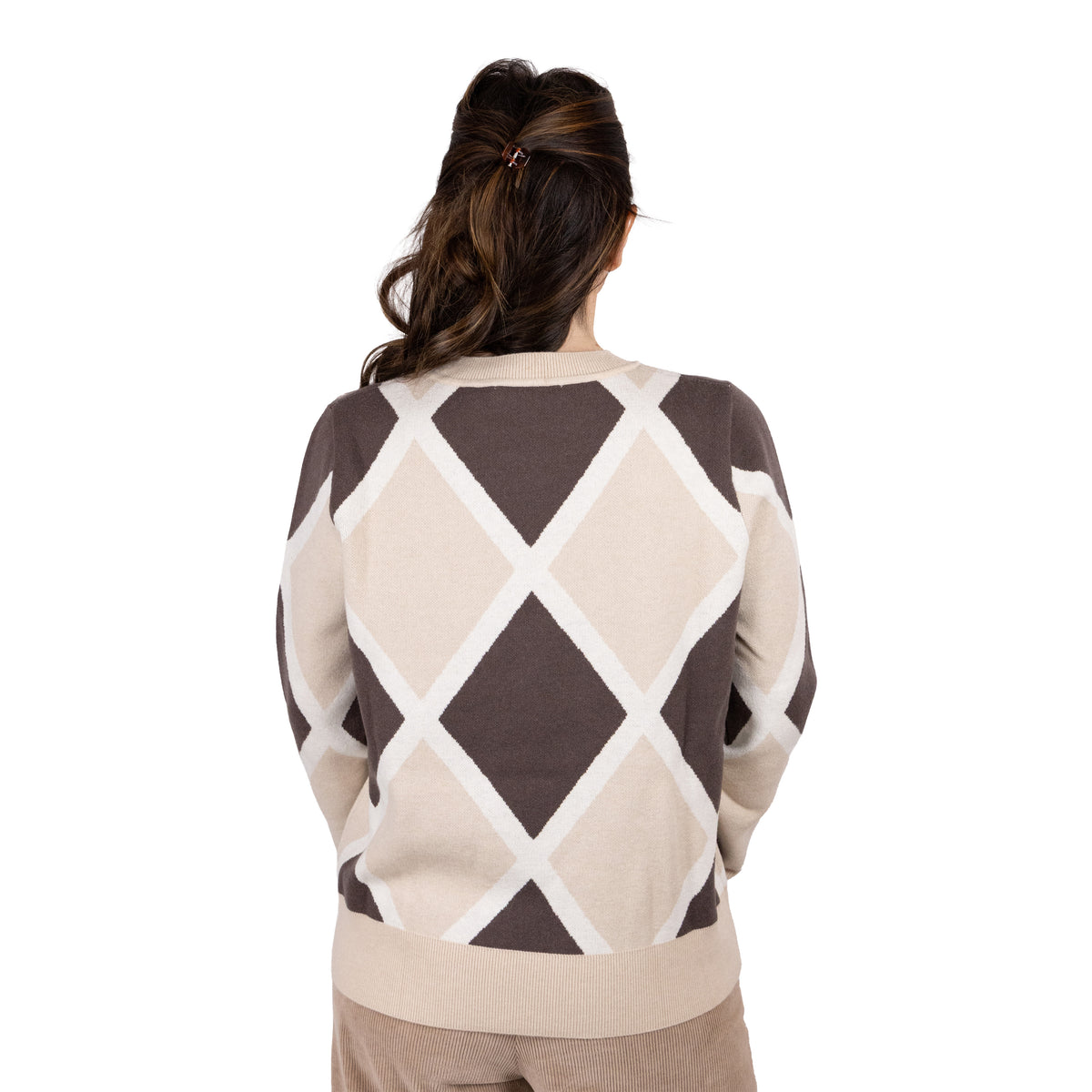 Girocollo Jacquard a Rombi