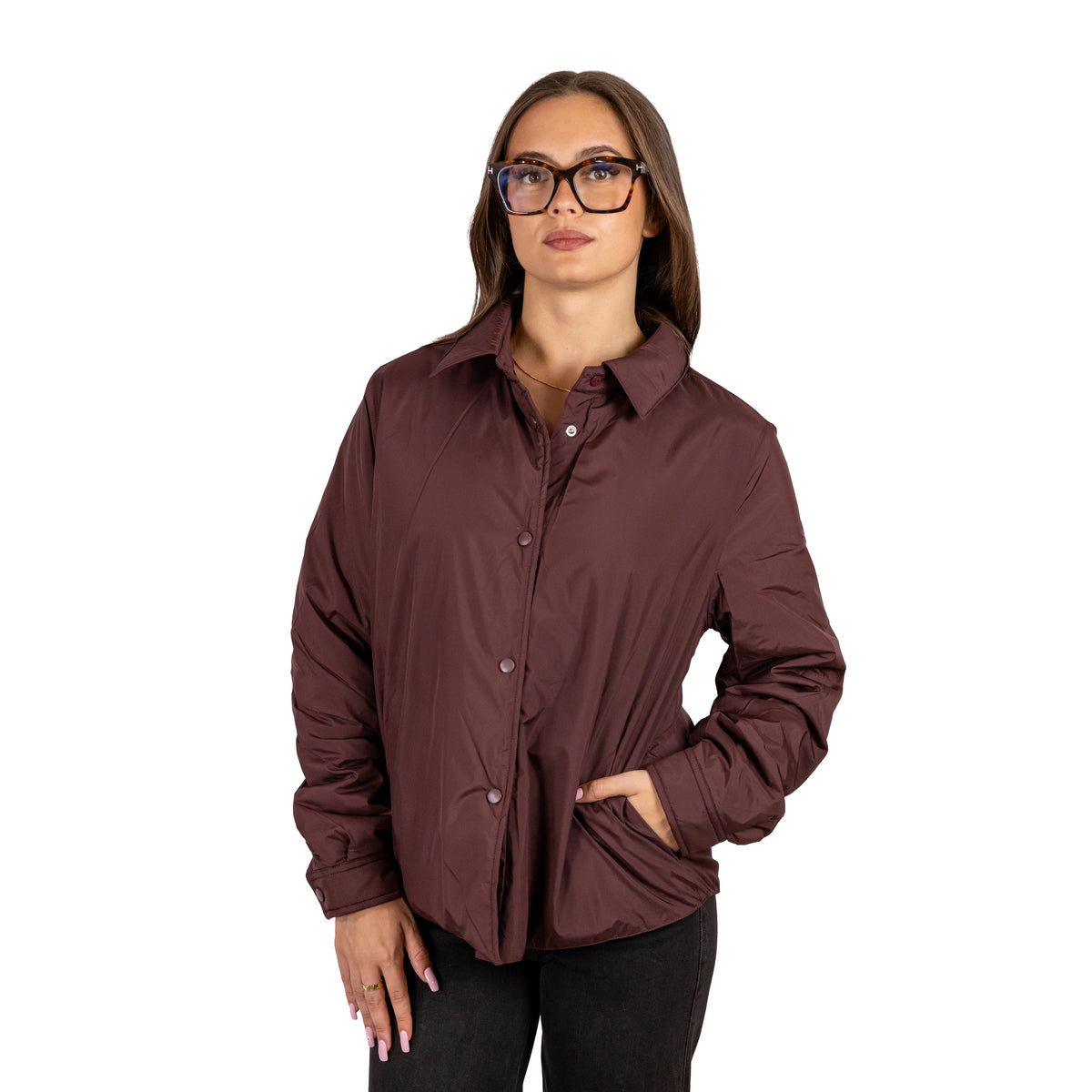 Giacca Camicia con Bottoni a Pressione