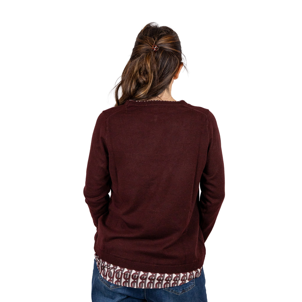 Maglia a V con Scollo Sovrapposto