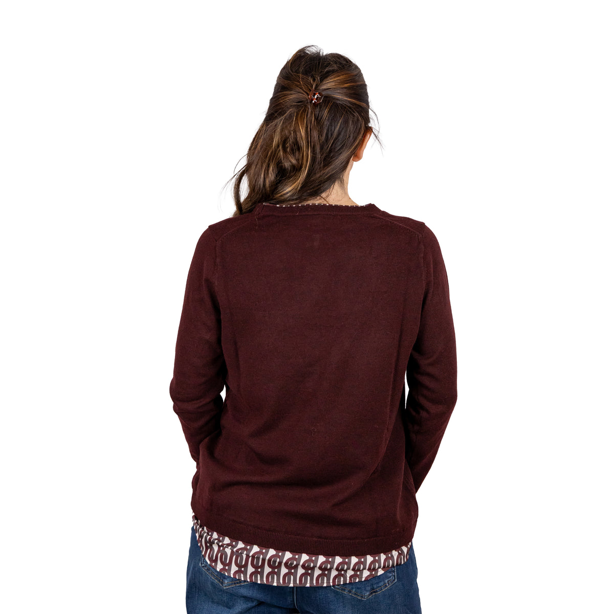 Maglia a V con Scollo Sovrapposto