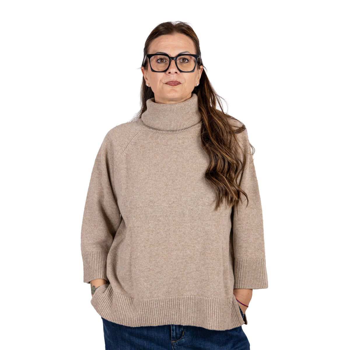 Dolcevita Raglan Manica 3/4 con Bottoni Posteriori