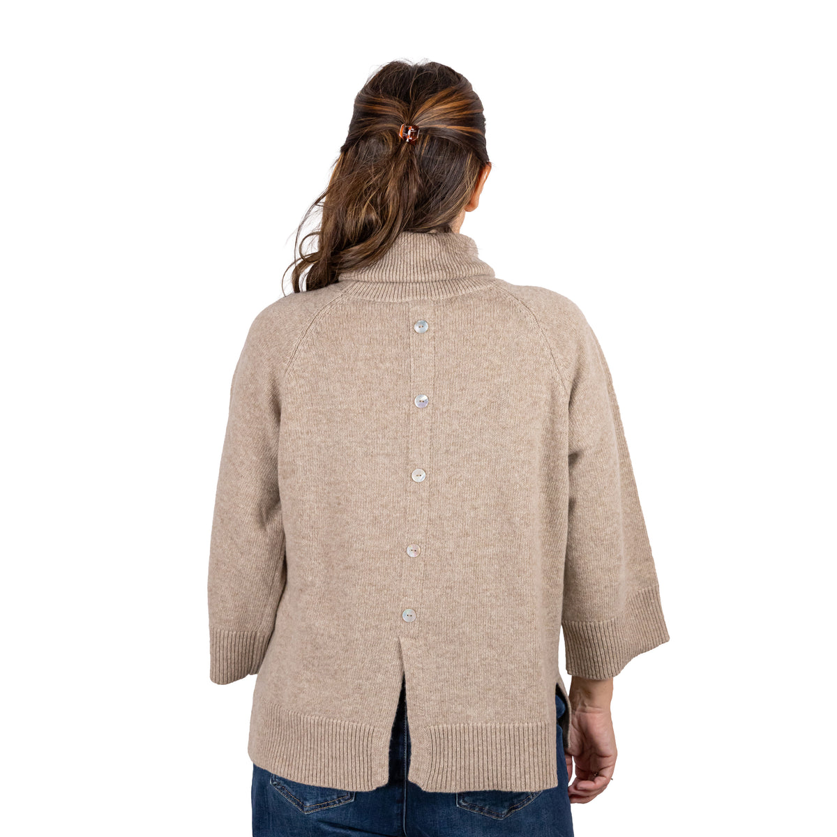 Dolcevita Raglan Manica 3/4 con Bottoni Posteriori