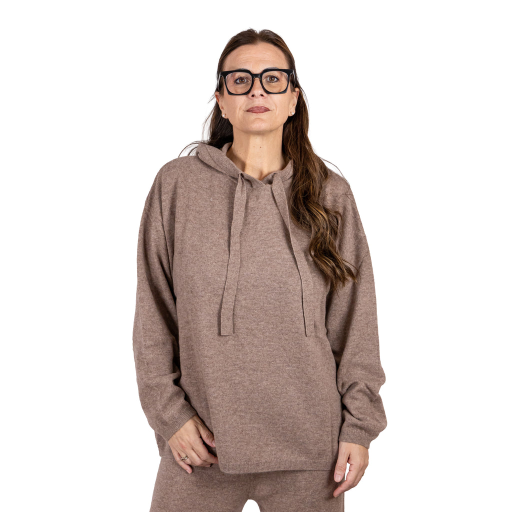 Pullover con Cappuccio in Cashmere