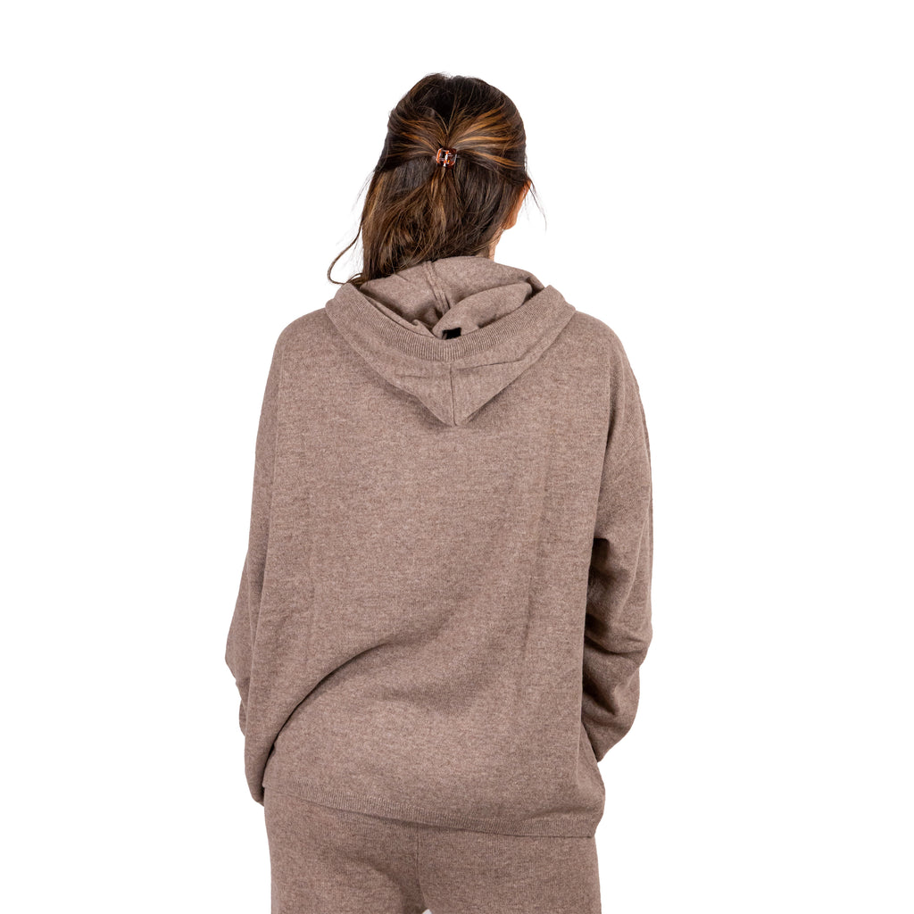 Pullover con Cappuccio in Cashmere