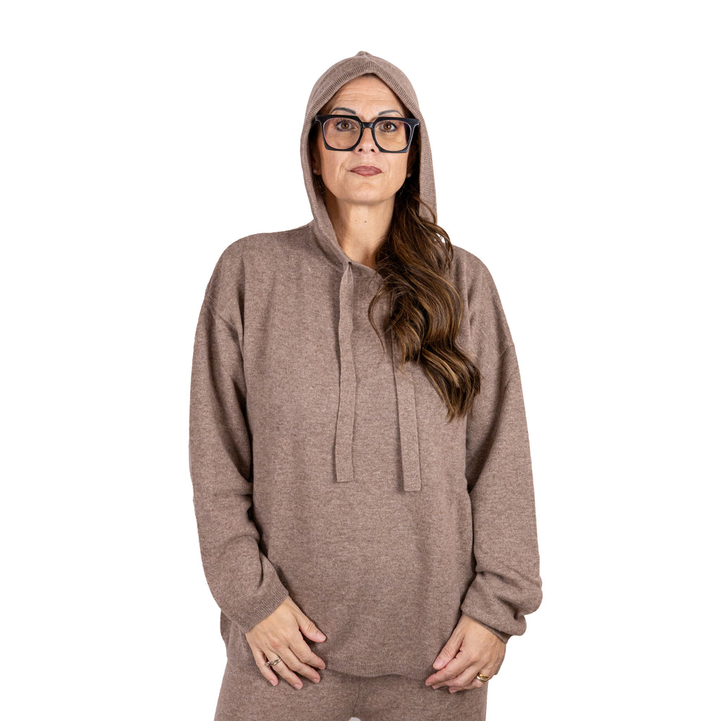 Pullover con Cappuccio in Cashmere