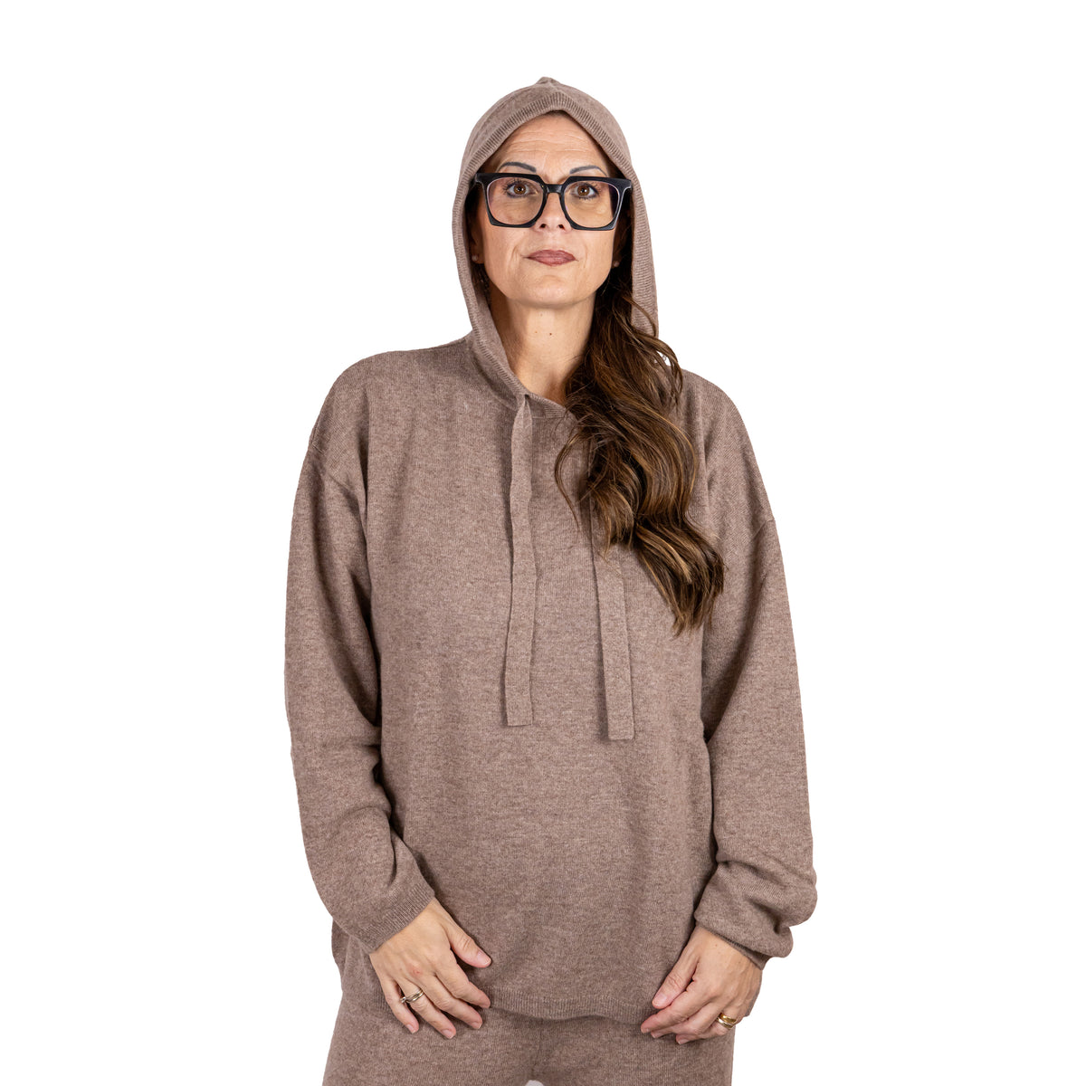 Pullover con Cappuccio in Cashmere