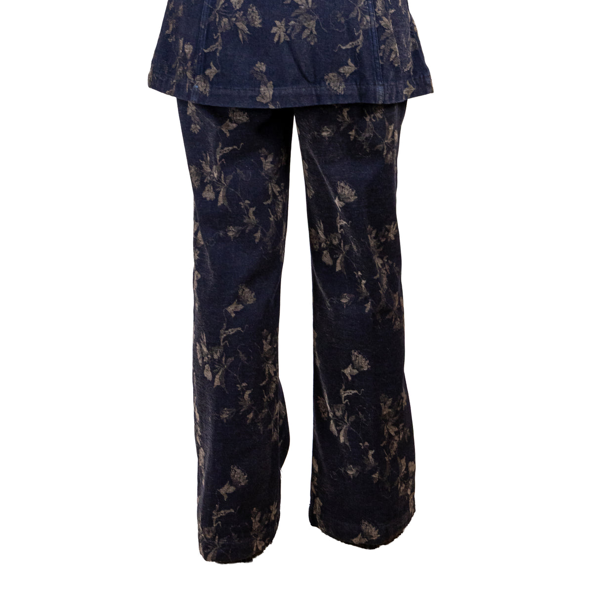 Pantalone Palazzo in Jeans Damascato